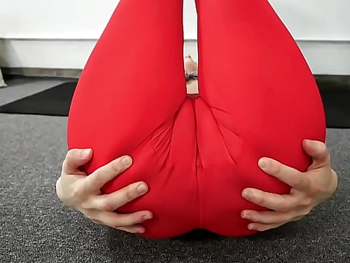 Phat Cameltoe Yam-sized Wide Pear gag Arse Babe Opening up in Cock-squeezing Leggings